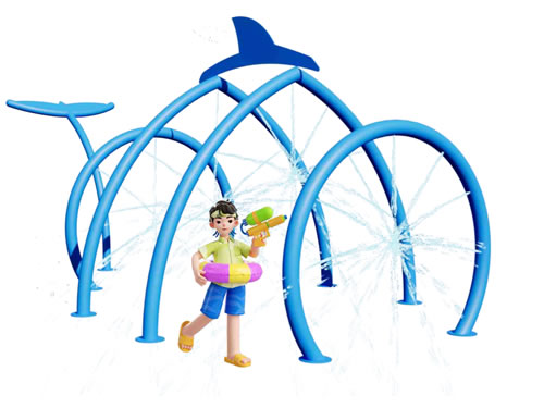 簡(jiǎn)筆鯨魚組合戲水小品